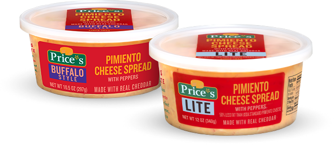 two tubs of prices cheese.