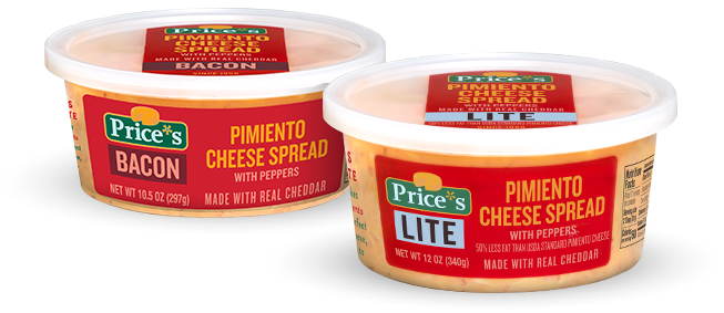 two tubs of prices cheese.