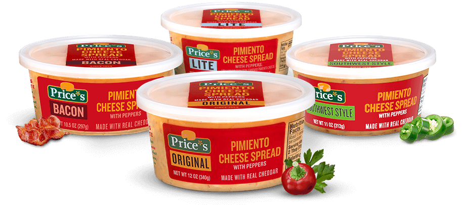 Price"s Pimiento Cheese Spread Product Lineup
