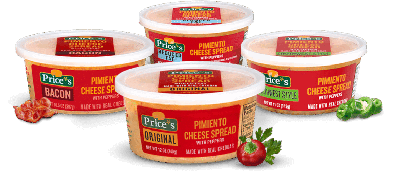 Price"s Pimiento Cheese Spread Product Lineup