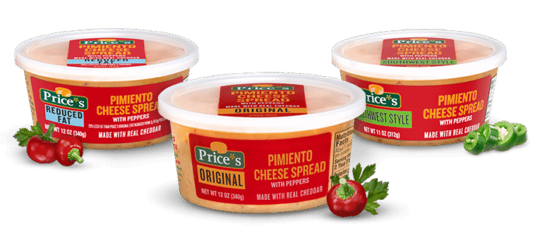 Price"s Pimiento Cheese Spread Product Lineup